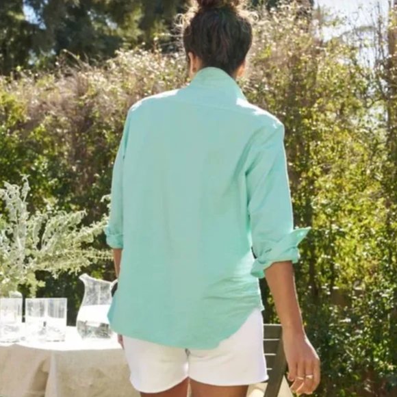 Frank & Eileen Eileen Button-Up Shirt TRIPLE FLEECE Size: S Spearmint - Picture 10 of 15